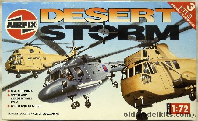 Airfix 1/72 Desert Storm SA-330 Puma / Westland Lynx / Westland Sea King, 3901 plastic model kit
